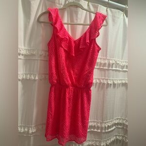 Lilly Pulitzer hot pink skort dress lace, extra small